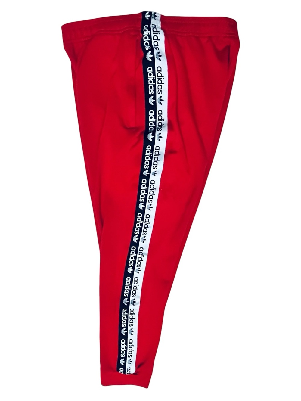 Adidas Men's Joggers Track Pants Red Vertical/Logo Zip Pockets Sz L - Picture 5 of 16